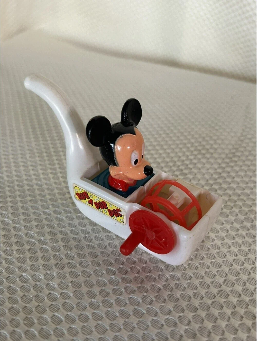 Vintage White Mickey Mouse Disney Tootsietoy Manual Bubble Blower Rub A Dub Dub